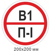 Пожарный пластиковый знак 200х200 мм, знак категории помещения - В1